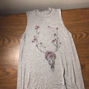 Gray skull tank top